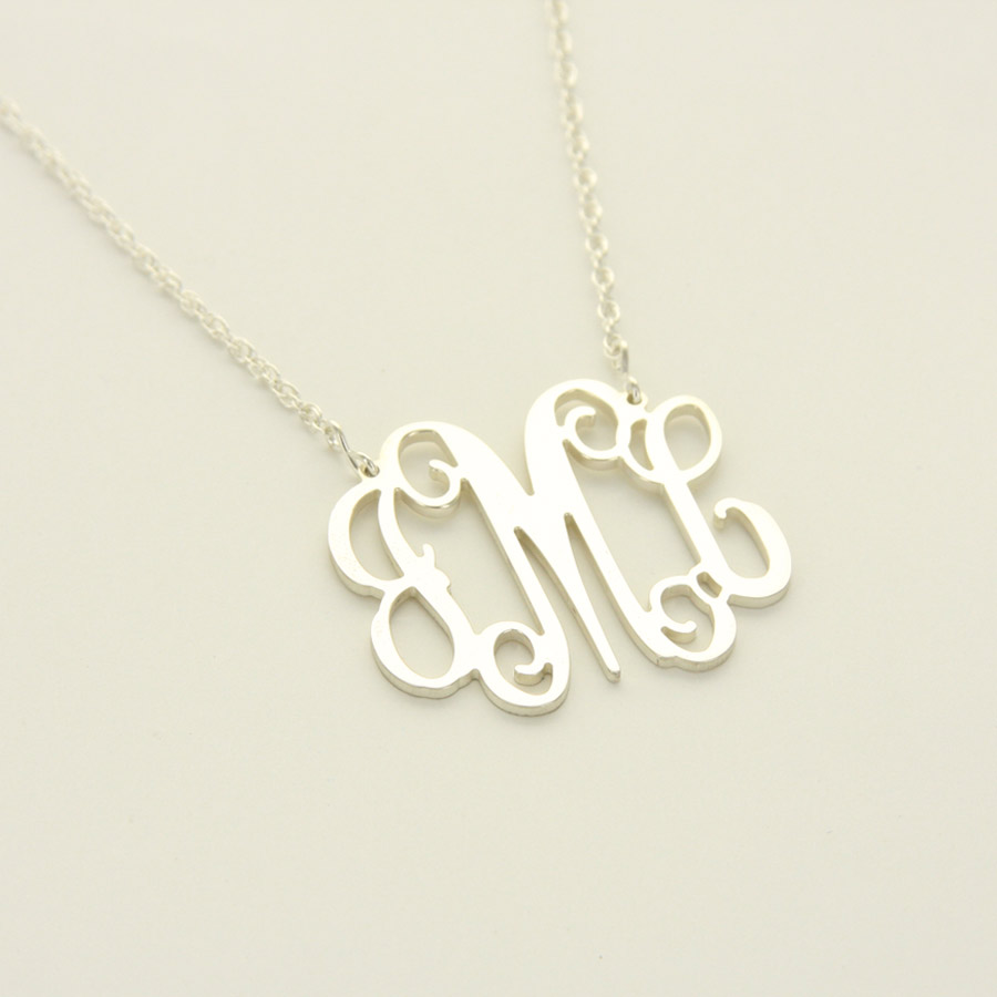  Floating Silver Monogram Filagree Necklace - great bridesmaid or maid of honor gift! 