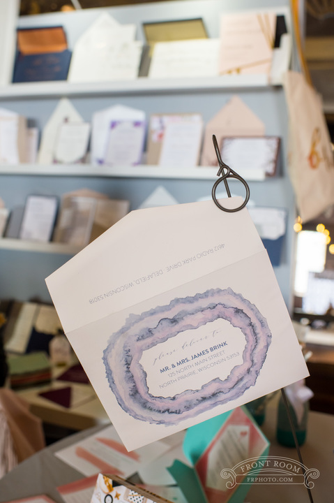  We can't get enough of that agate water color envelope printing!  